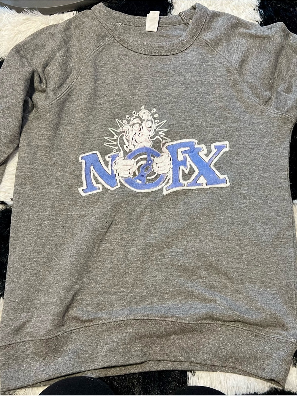 Women's Grey NOFX Crewneck Band Sweatshirt
